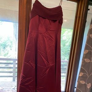 Spaghetti Strap Wine Colored Gown
